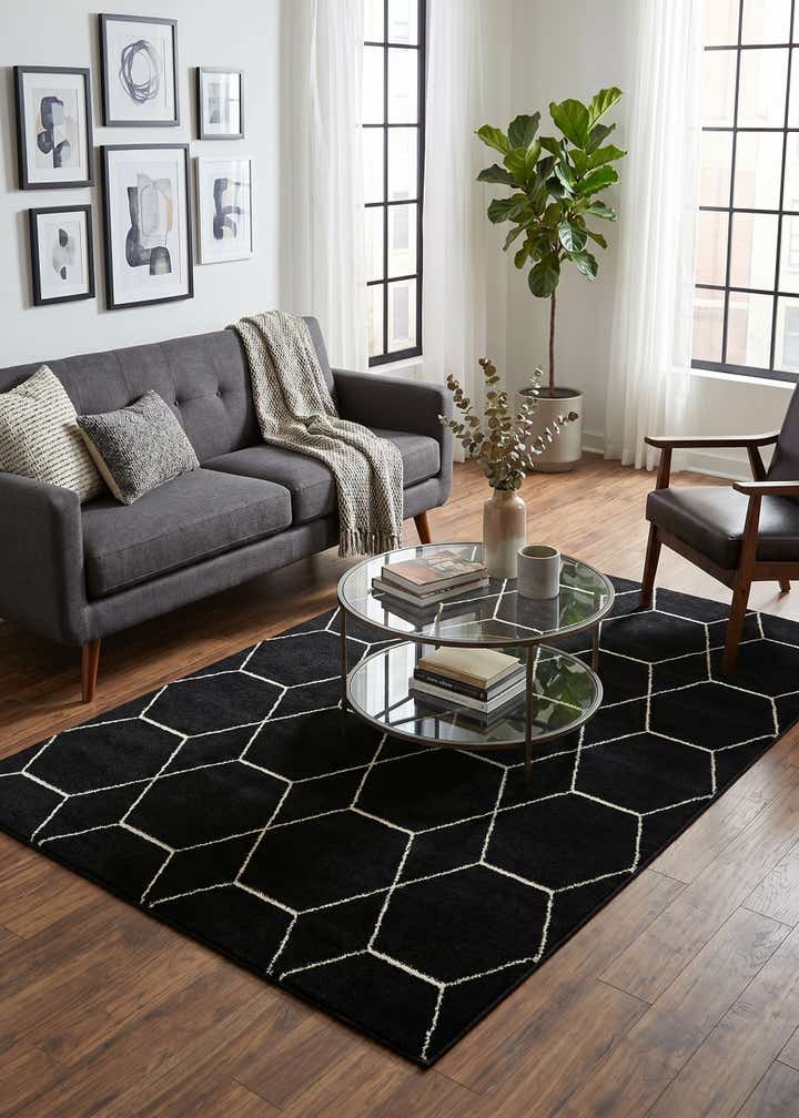 5' 3 x 8' Lattice Frieze Rug