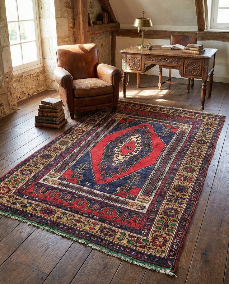 Detail image of 4' 2 x 6' Hand Knotted Anatolian Wool Rug
