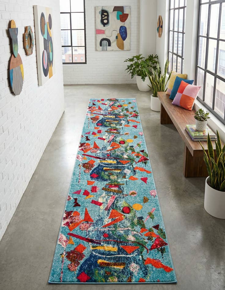 Detail image of 2' 7 x 12' Washable Vivid Runner Rug