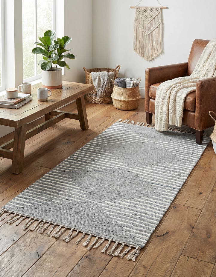 3' 3 x 5' 1 Hand Woven Chindi Cotton Rug