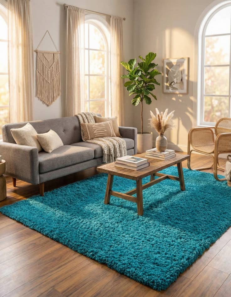 Detail image of  6' x 9' Solid Shag Rug