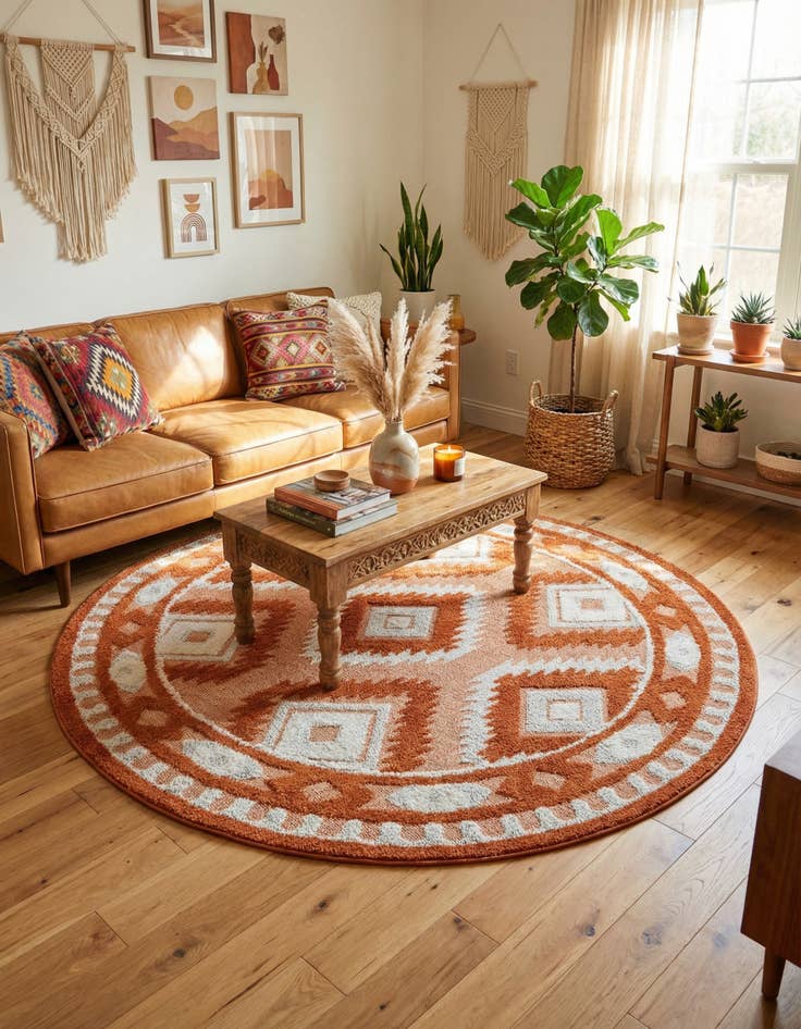 Detail image of 7' 10 x 7' 10 Boho Round Rug
