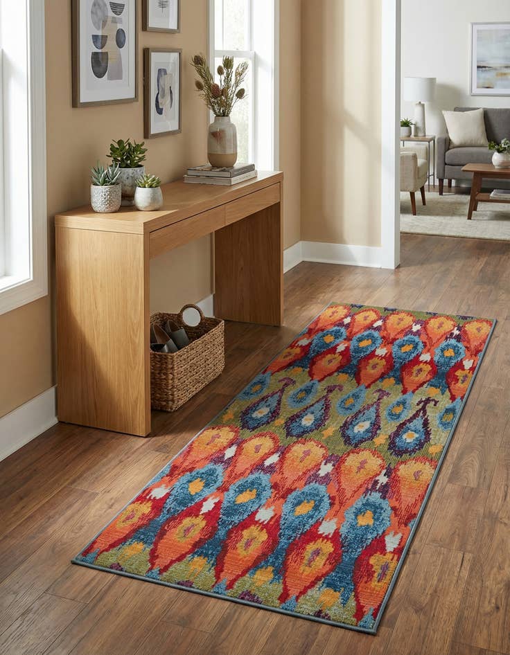 Detail image of 2' 7 x 7' Washable Modern Indoor / Outdoor Runner Rug