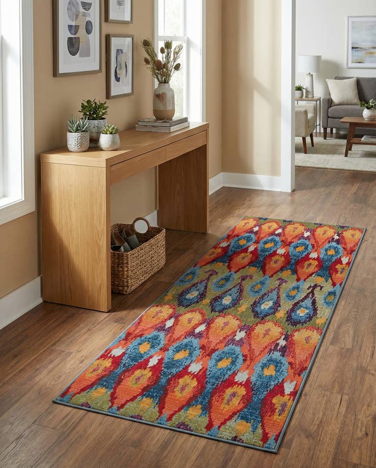 Detail image of 2' 7 x 7' Easy-Clean Modern Indoor / Outdoor Runner Rug