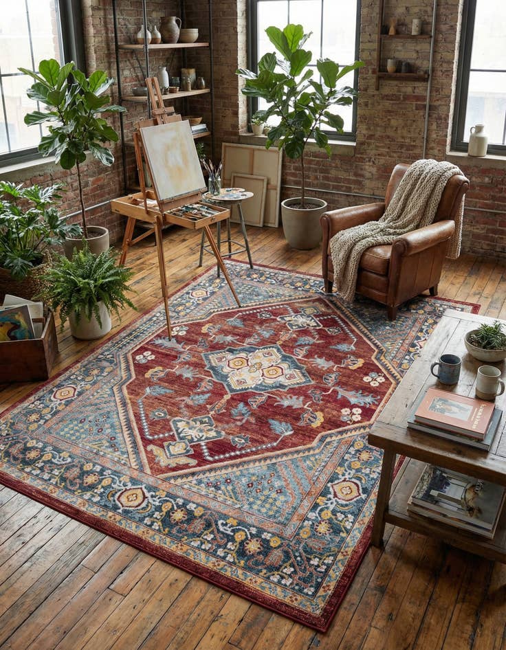 Detail image of  7' 10 x 10' Kamala Washable Rug