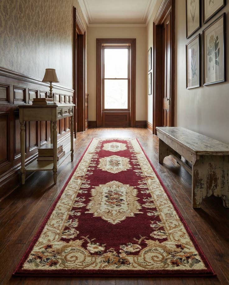 Detailansicht von 60cm x 245cm Klassischer Aubusson Läufer Teppich