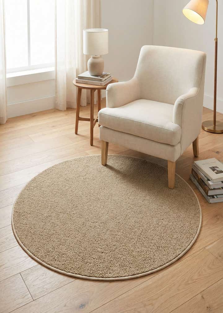 3' 1 x 3' 1 Easy-Clean Solid Indoor / Outdoor Round Rug