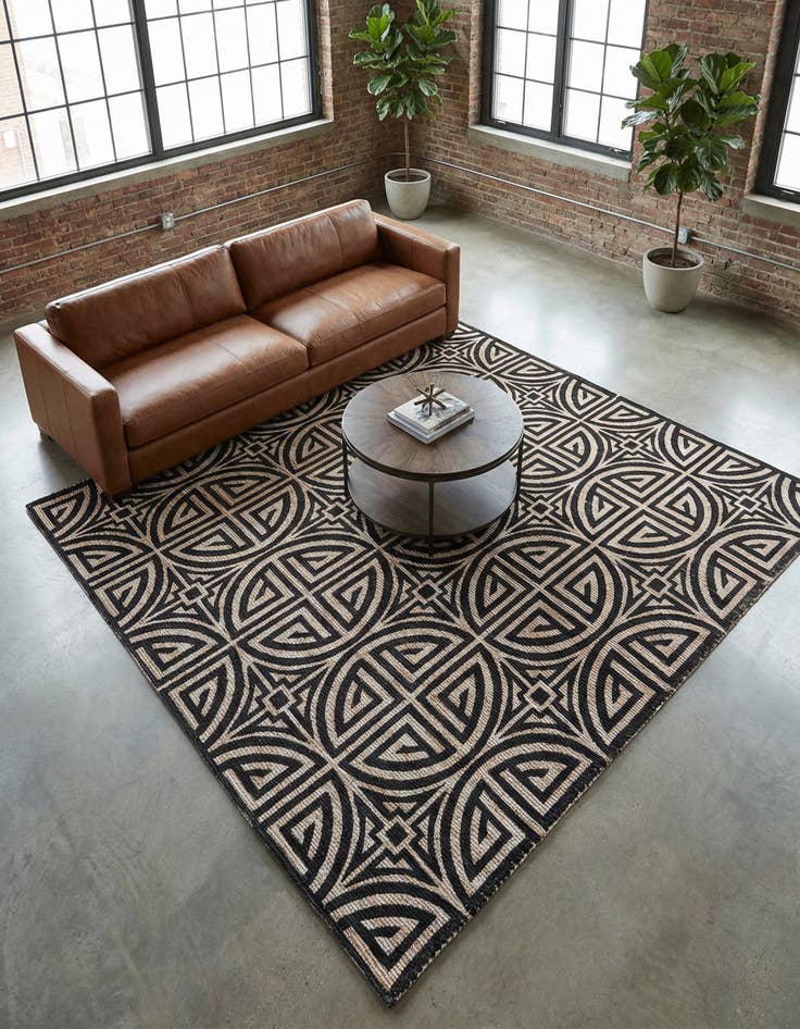 Detail image of 7' 10 x 7' 10  Hand Woven Chenille Jute Square Rug