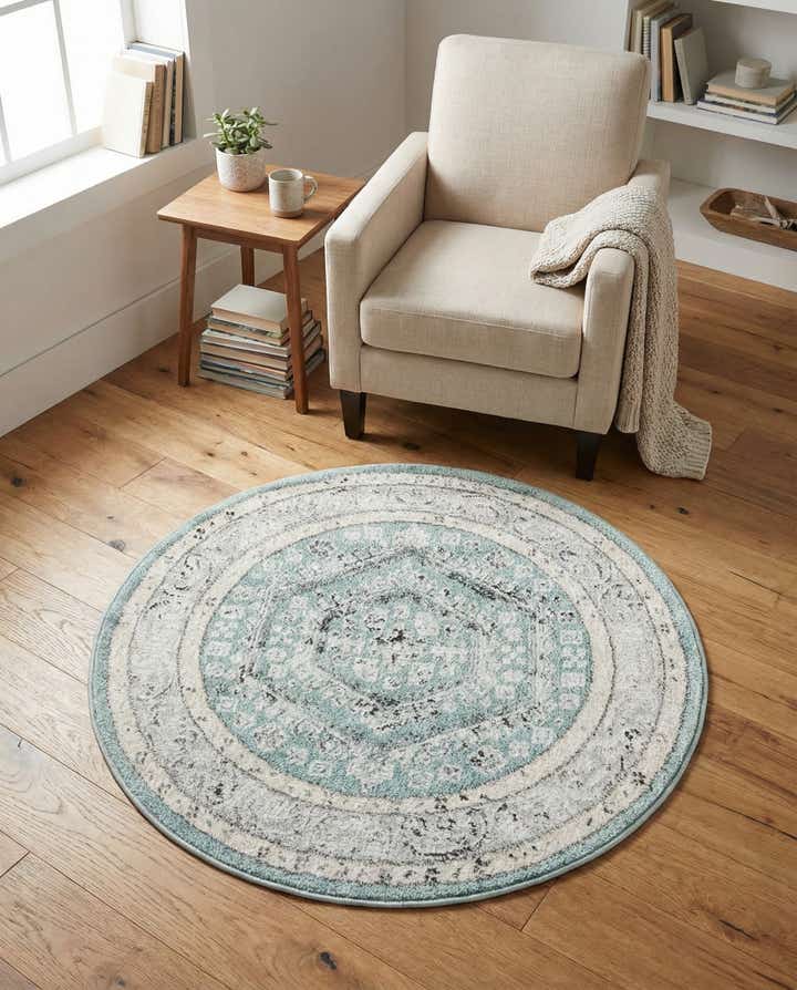 90cm x 90cm Aurelia Alfombra redondo
