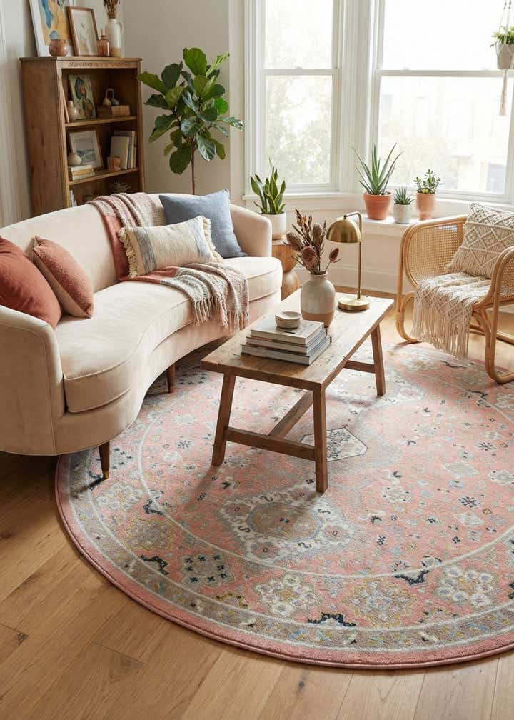 7' 10 x 7' 10 Kamala Washable Round Rug