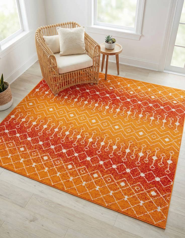 Detail image of 7' 10 x 7' 10 Moroccan Trellis Square Rug