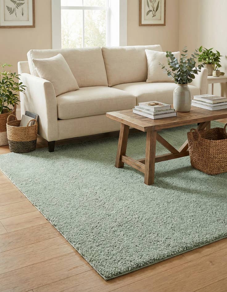 Detail image of 5' 3 x 7' 7 Solid Frieze Rug