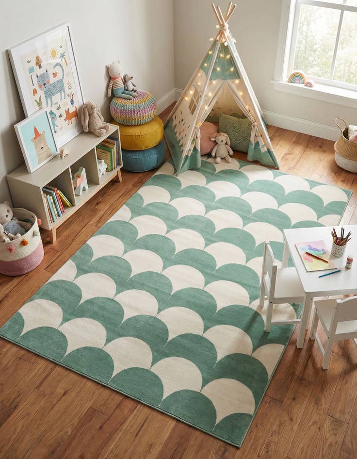 Detail image of 5' 3 x 8' Whimsy Kids Rug