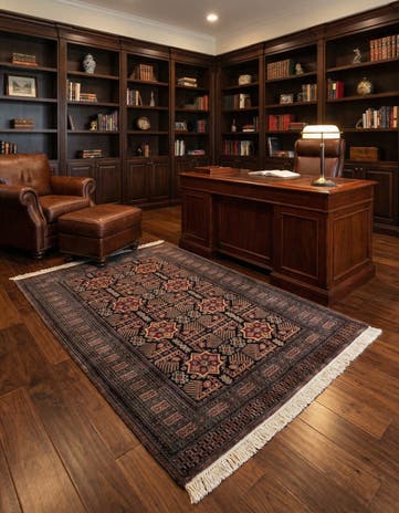 4' 2 x 6' 1 Hand Knotted Bokhara Oriental Wool Rug
