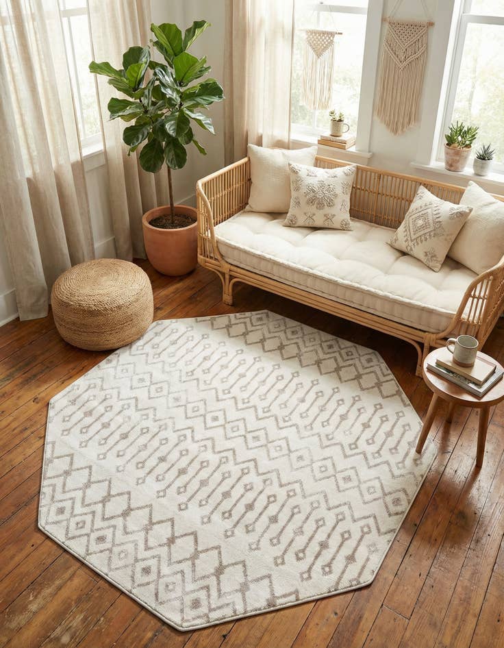 Detail image of 7' x 7' Bohemian Trellis Octagon Rug