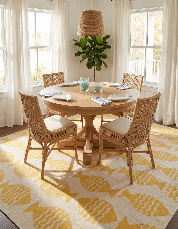 Detail image of 13' x 13'  Washable Coastal Indoor / Outdoor Square Rug