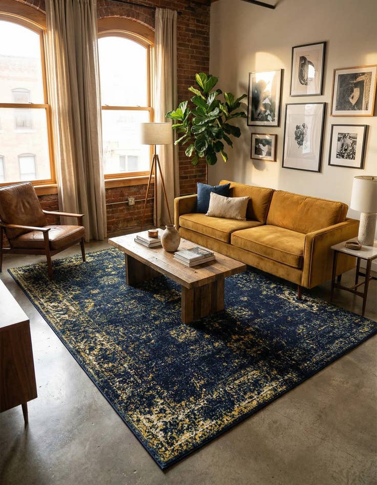 Detail image of 5' 3 x 8' Monaco Rug With Pad Bundle