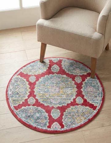 Red Paragon Round Rug