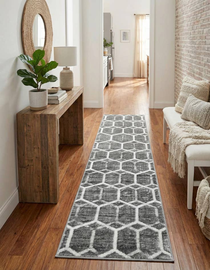 Detail image of 2' x 8' Lattice Trellis Runner Rug