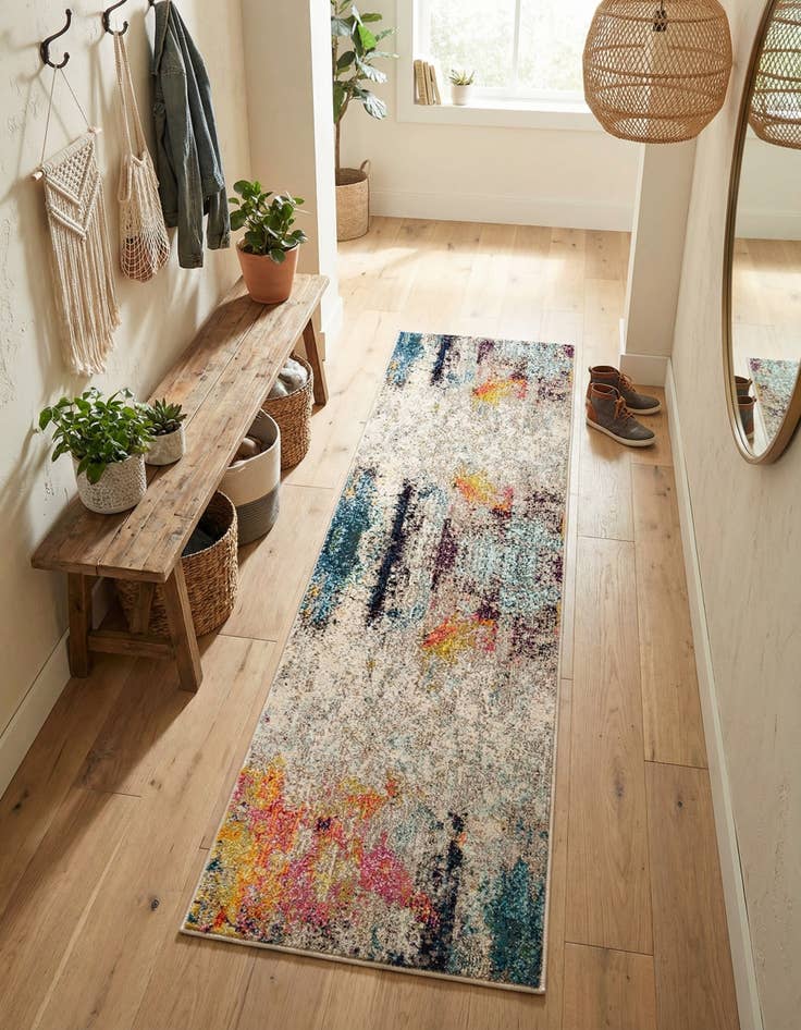 Detail image of 2' 2 x 6' 9 Washable Theia Runner Rug