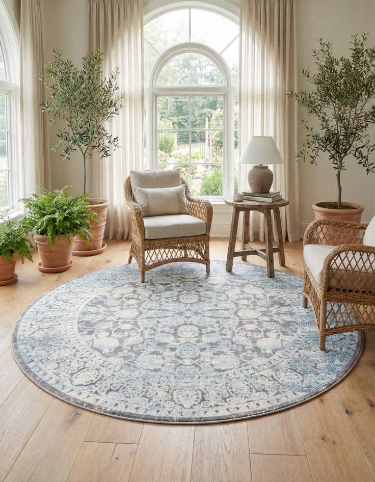 Detail image of 8' x 8' New Vintage Round Rug