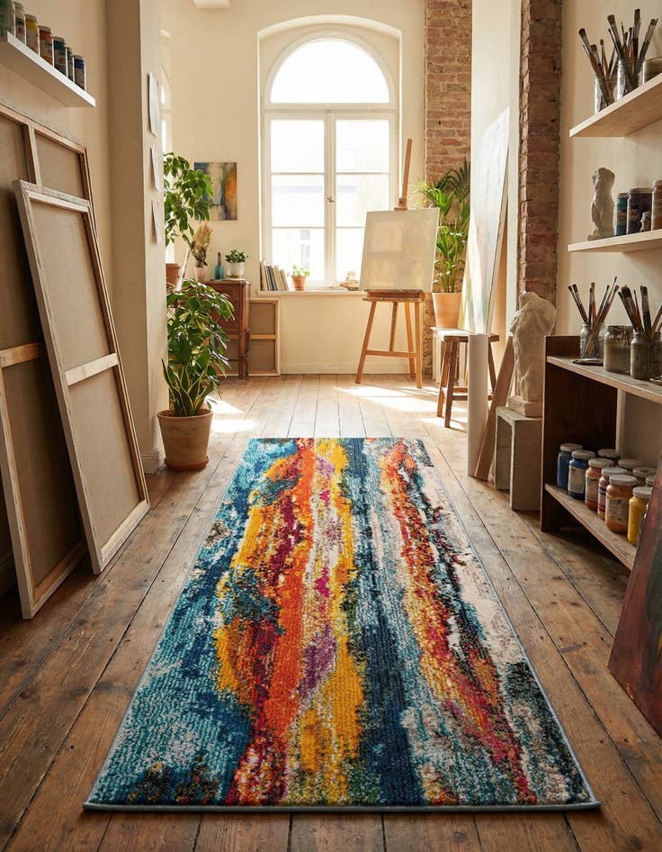 Detail image of  2' x 6'  Washable Haerfest Runner Rug