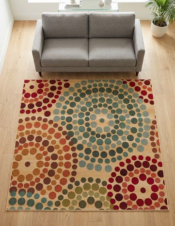6' x 6' Easy-Clean Modern Indoor / Outdoor Square Rug