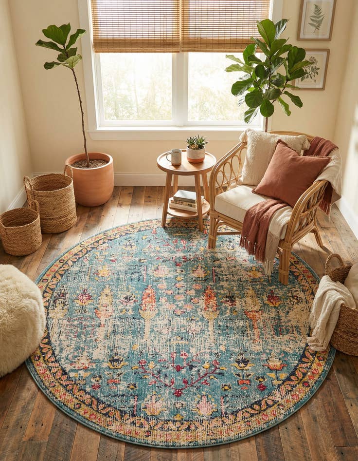 Detail image of 8' x 8'  Washable Alta Round Rug