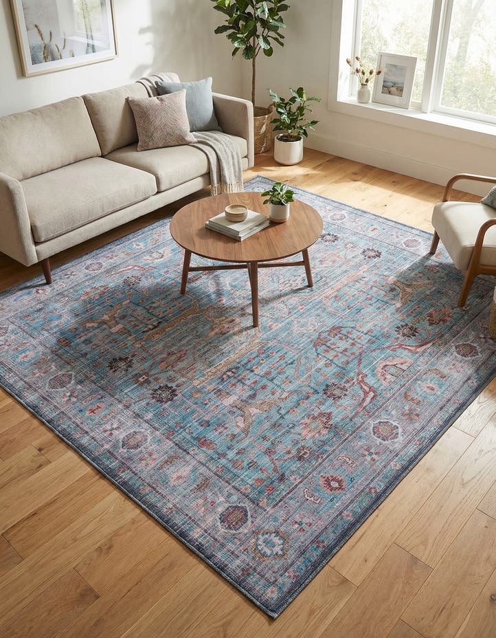 7' 3 x 7' 3 Washable Maahru Square Rug