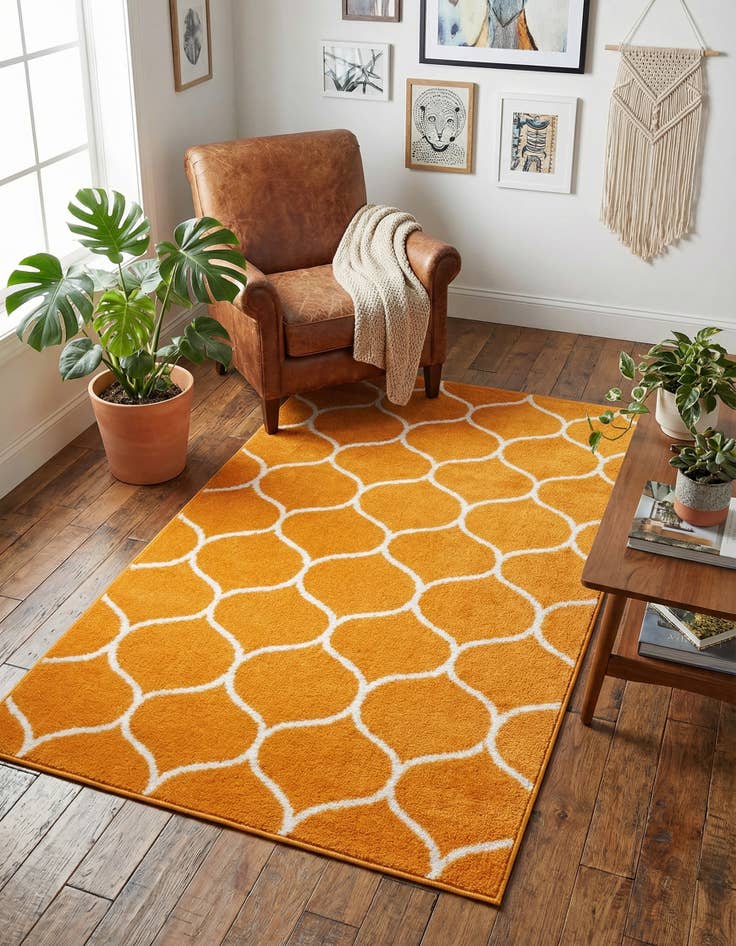 Detail image of 3' x 5' 3 Lattice Frieze Rug