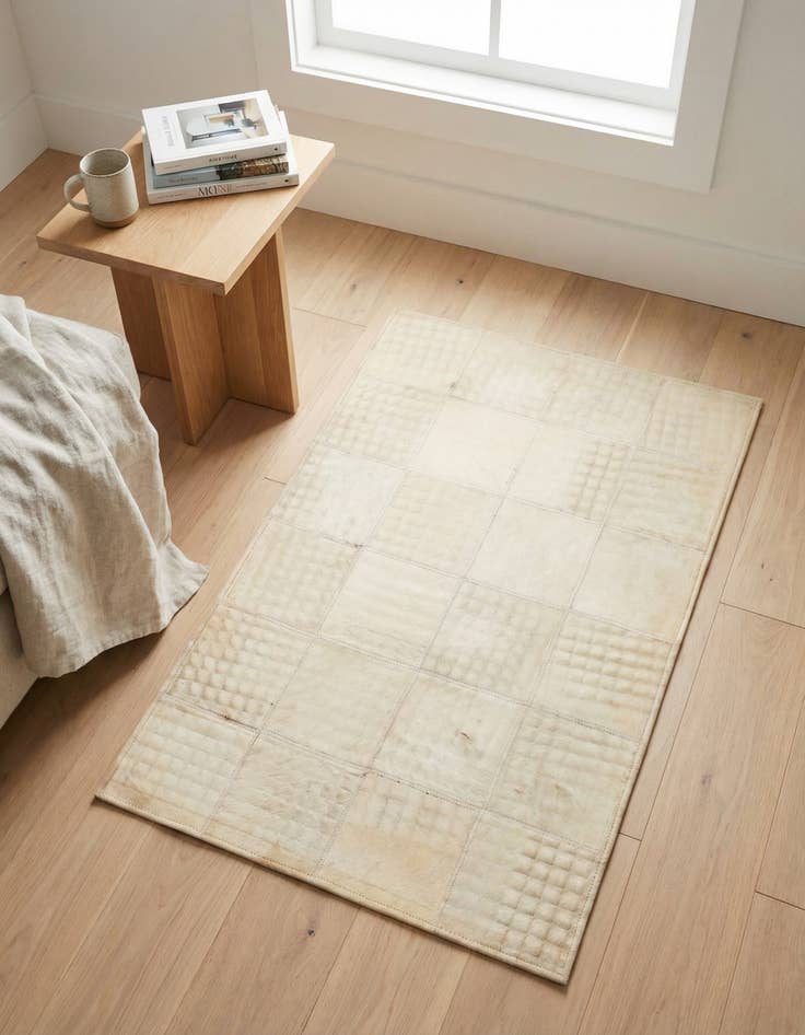 Detail image of 2' 1 x 3' 1 Cowhide Leather Rug