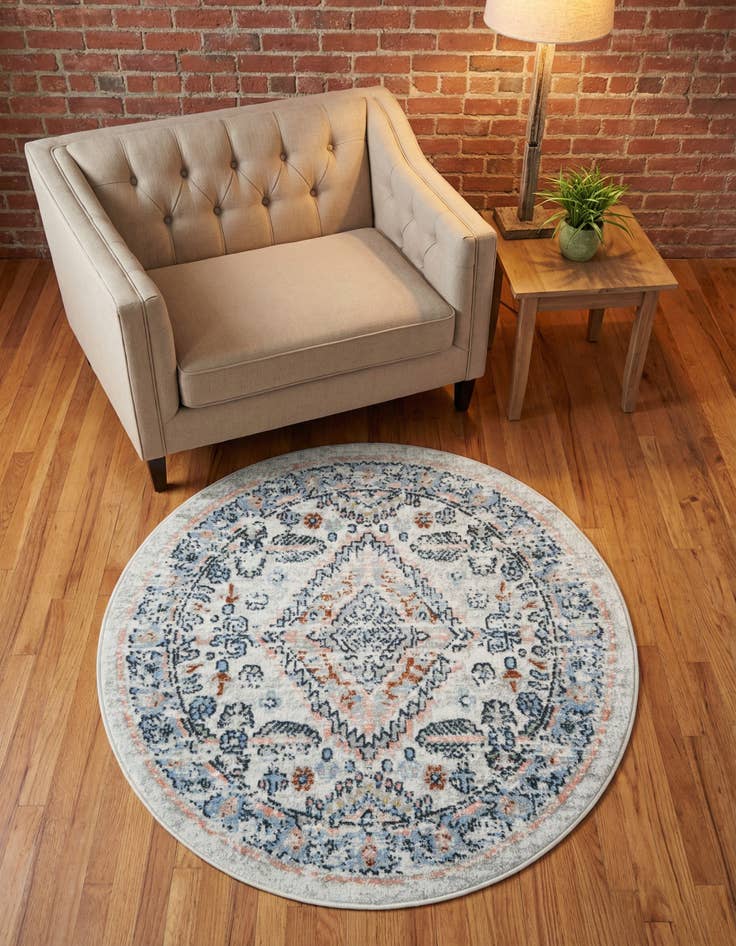 Detail image of 3' 3 x 3' 3 Kamala Washable Round Rug