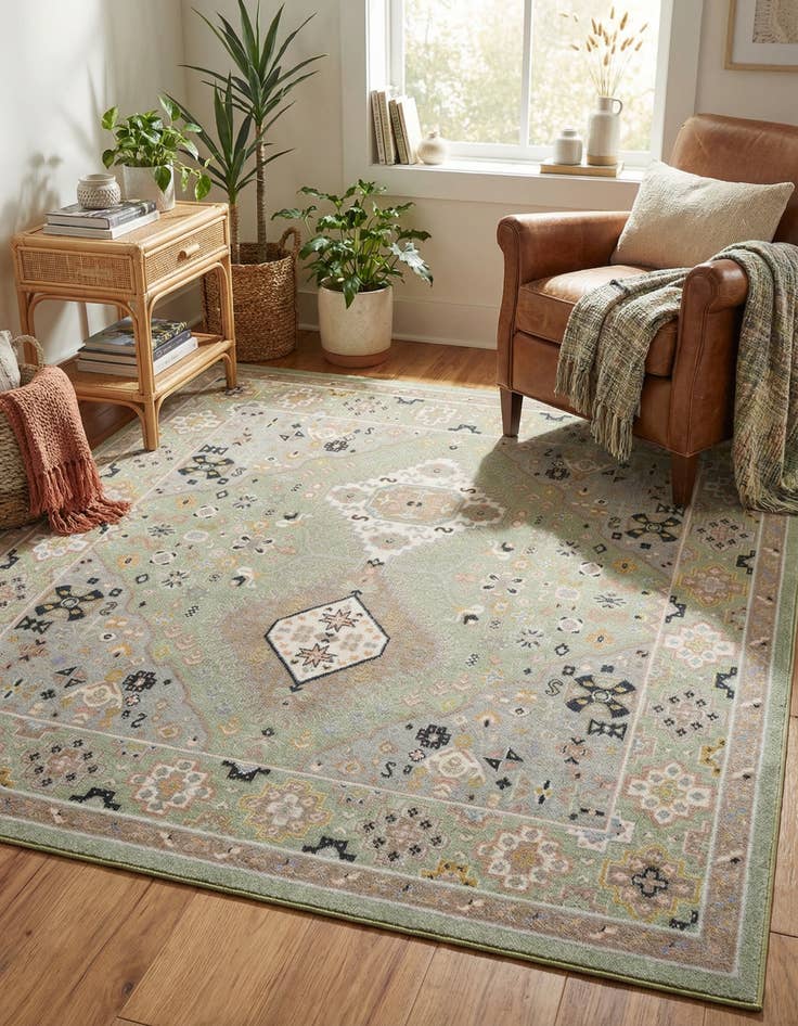 Detail image of 7' 10 x 7' 10 Kamala Washable Square Rug