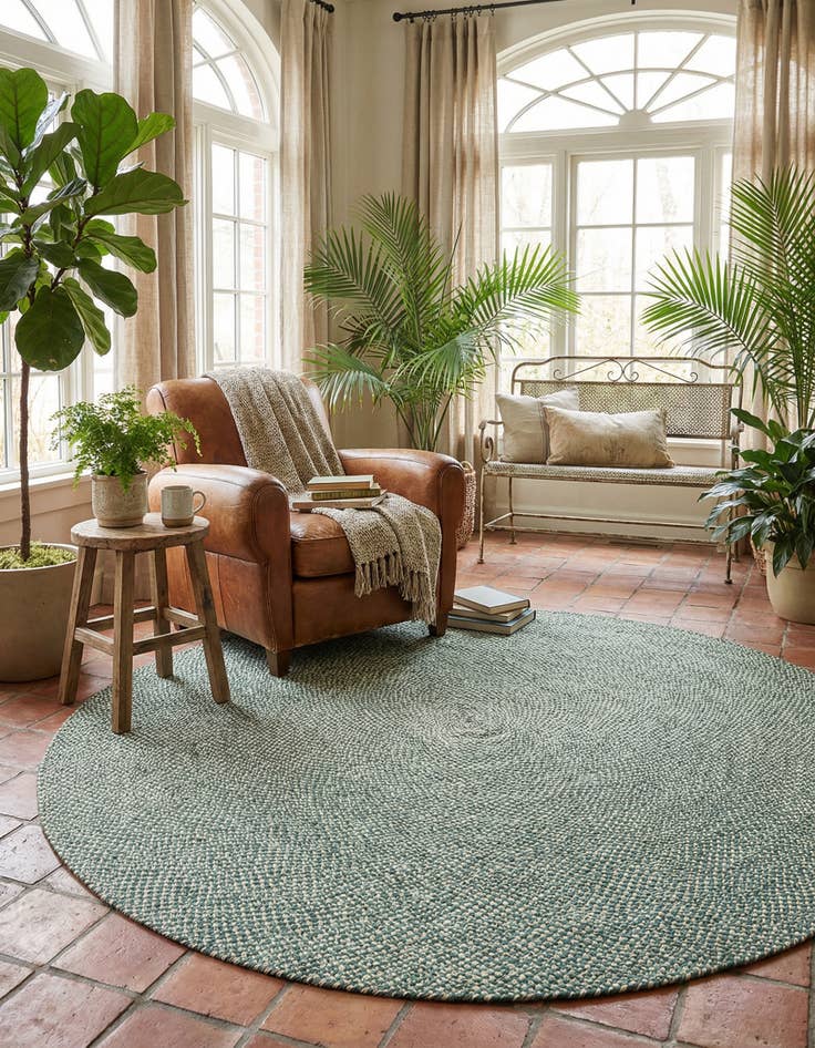 Detail image of 10' x 10' Handmade Tweed Braided Jute Round Rug