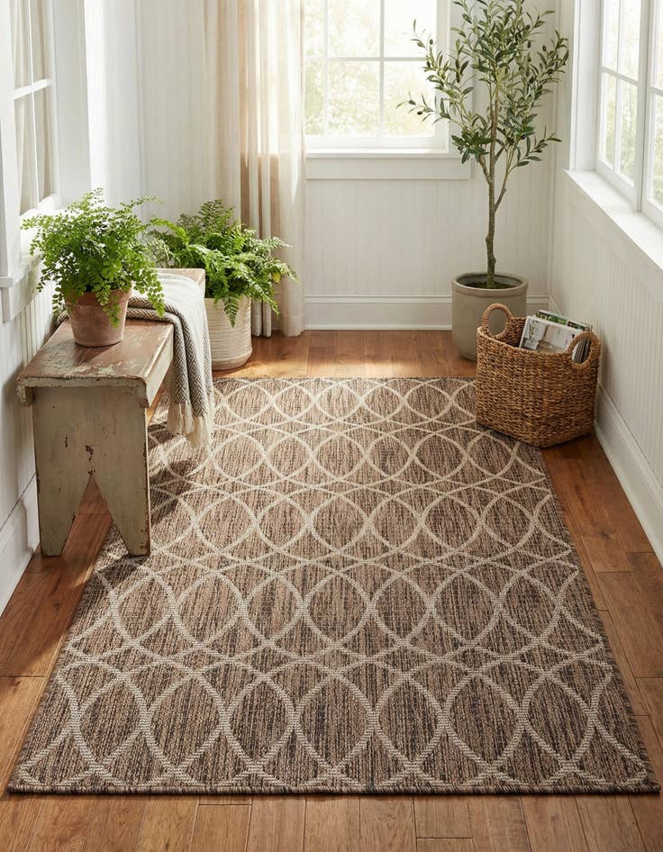 Detail image of 3' x 5' 3 Easy-Clean Trellis Indoor / Outdoor Rug