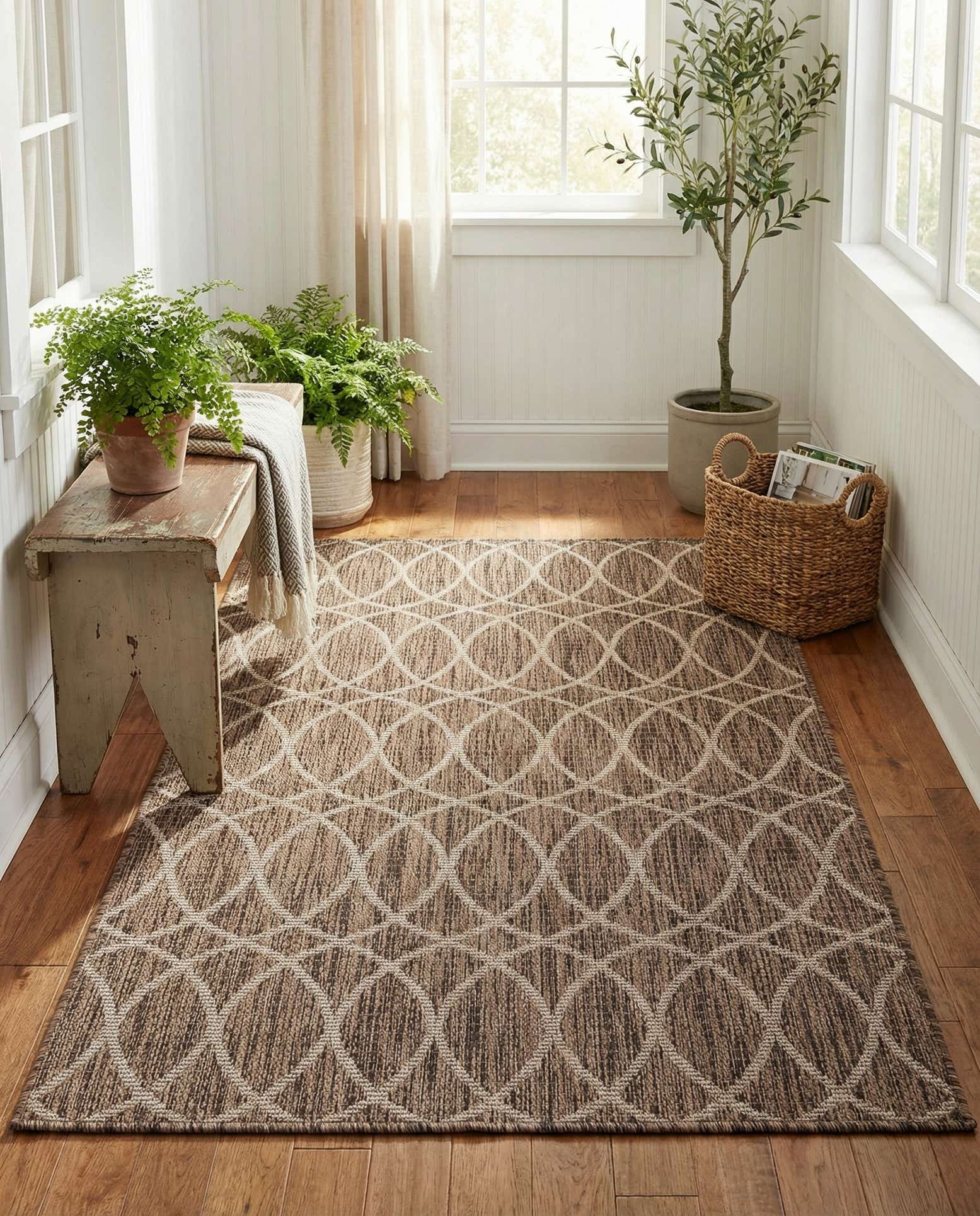 3' x 5' 3 Easy-Clean Trellis Indoor / Outdoor Rug