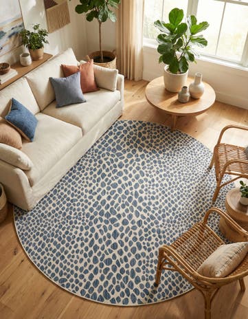 7' 10 x 7' 10 Easy-Clean Jill Zarin Cape Town Indoor / Outdoor Round Rug