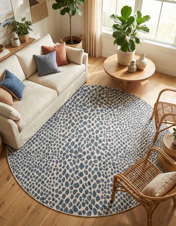 7' 10 x 7' 10 Easy-Clean Jill Zarin Cape Town Indoor / Outdoor Round Rug