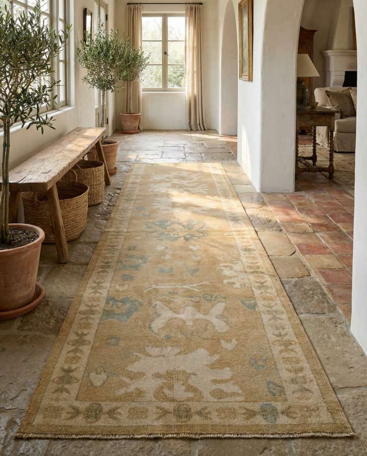 2' 9 x 10' Hand Knotted Oushak Wool Runner Rug