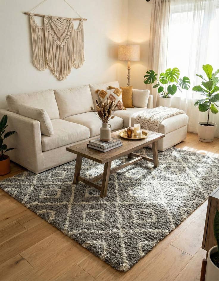 Detail image of 7' 10 x 7' 10 Trellis Shag Square Rug