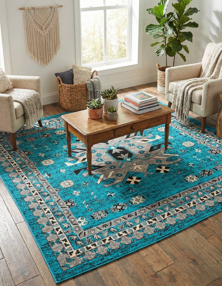 Detail image of 7' 10 x 7' 10 Heris Square Rug