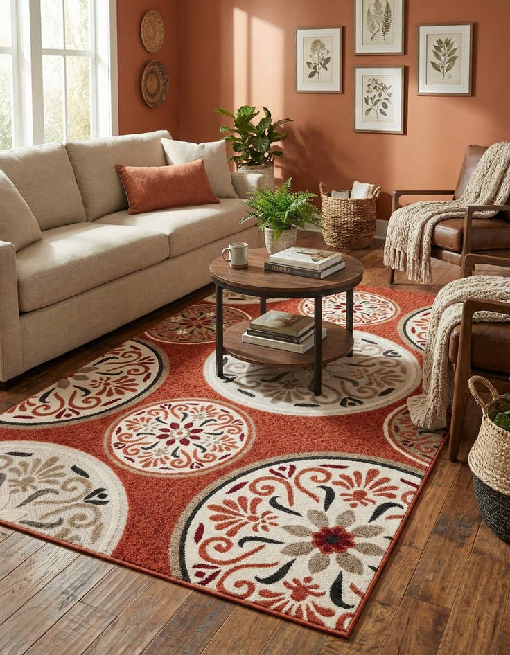 Detail image of 5' x 8' Washable Modern Indoor / Outdoor Rug