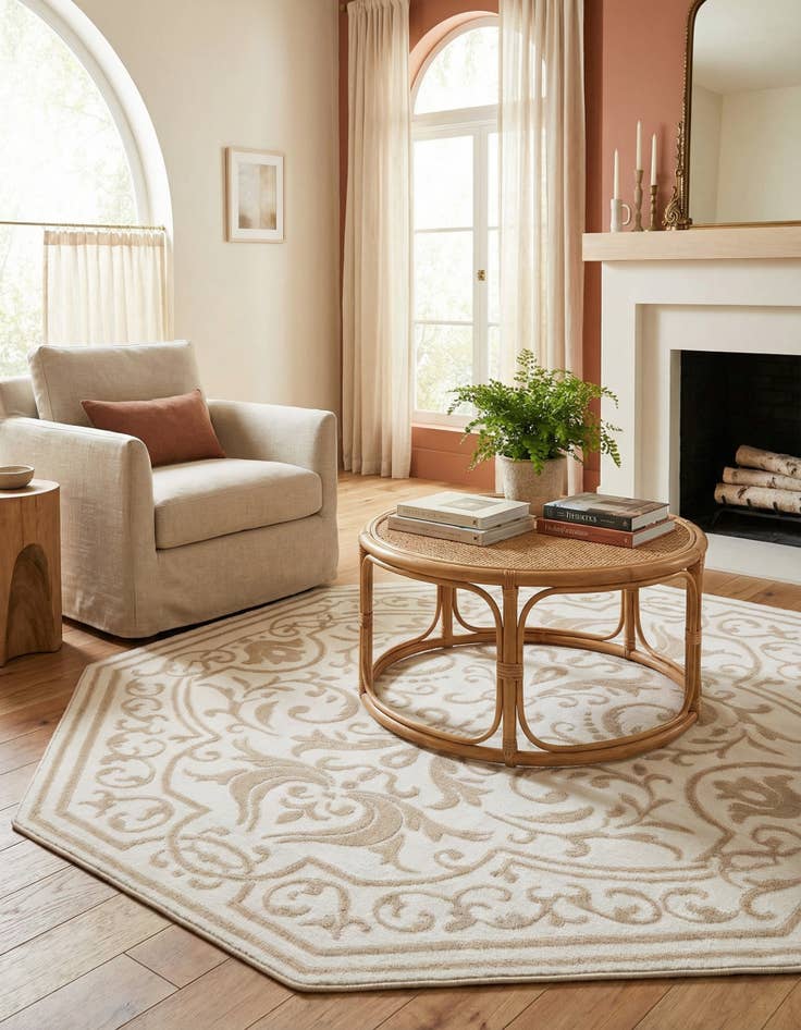 Detail image of 5' 3 x 5' 3 Hermitage Octagon Rug