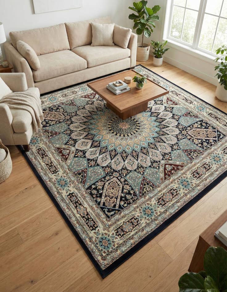 Detail image of 7' 10 x 7' 10 Nain Design Square Rug