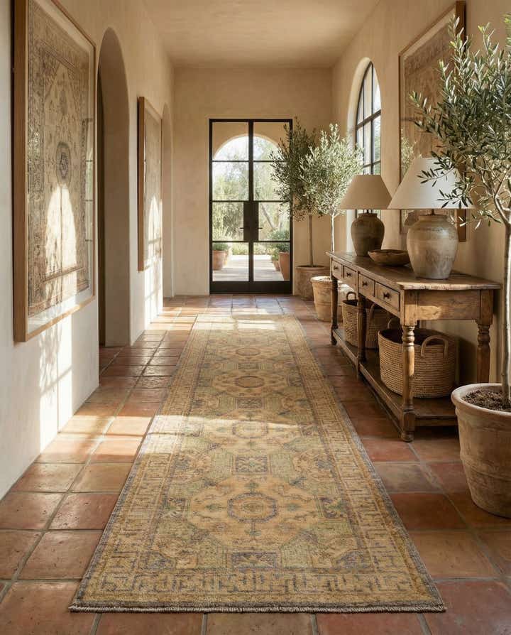 2' 11 x 12' 10 Hand Knotted Oushak Wool Runner Rug