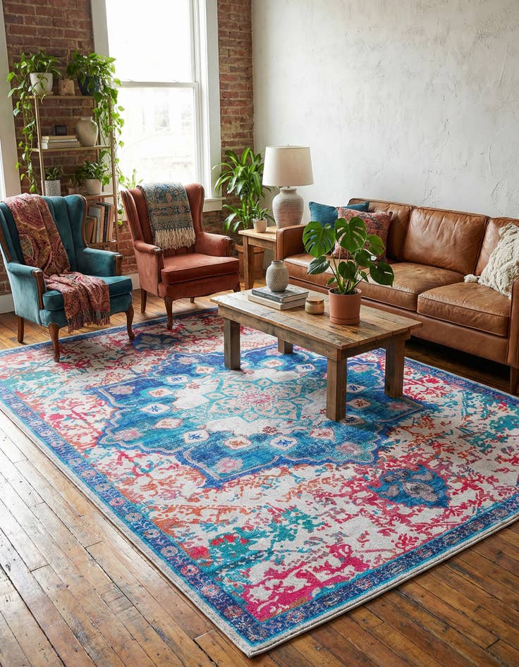 Detail image of 9' 2 x 12' Washable Francesca Rug