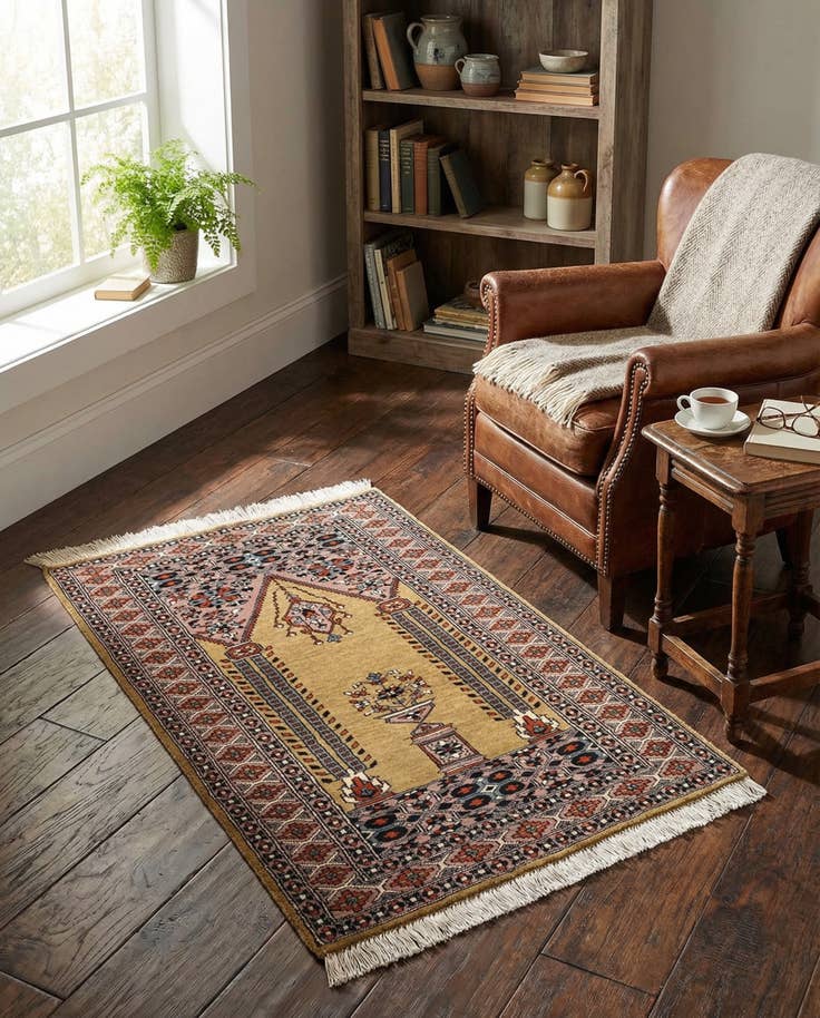 Detail image of 2' 8 x 4' 7 Hand Knotted Bokhara Oriental Wool Rug
