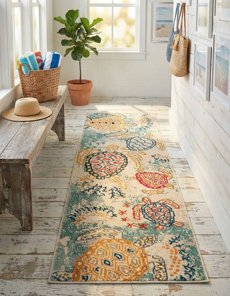 Detail image of 2' x 6' 1 Washable Amalfi Runner Rug
