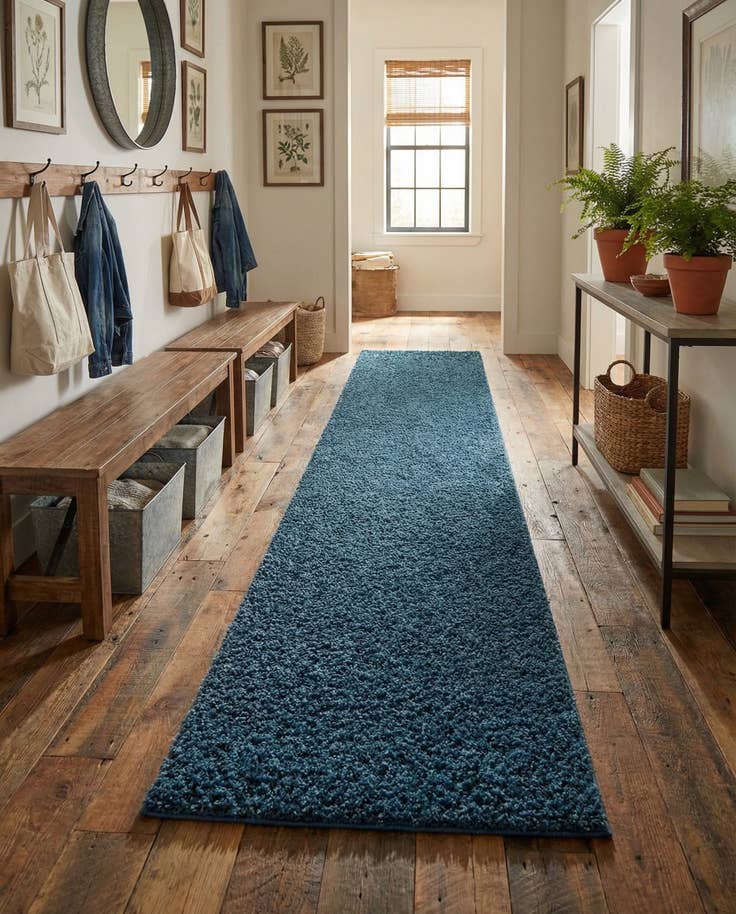 Detail image of 2' 6 x 16' 5 Comfort Solid Shag Runner Rug