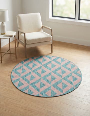 3' x 3' Easy-Clean Jill Zarin Napa Indoor / Outdoor Round Rug